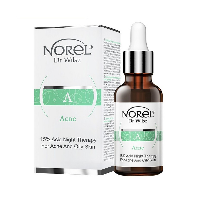 Acne - 15% kyselina k nočnímu ošetření pro aknotickou a mastnou pleť NOREL Dr Wilsz akné